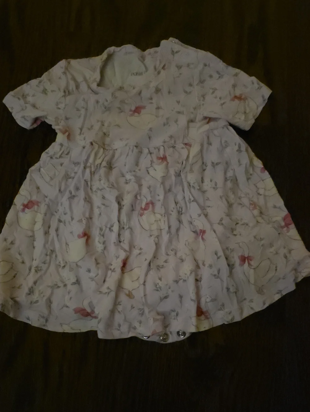 Posh Peanut Pink and Cream Swan Print Casual Dress